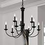 2_Estate 30" Wide Black 9-Light Candle Chandelier
