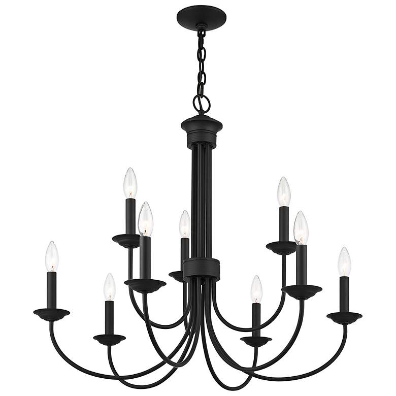 Image 5 Estate 30" Wide Black 9-Light Candle Chandelier more views