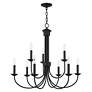 5_Estate 30" Wide Black 9-Light Candle Chandelier more views