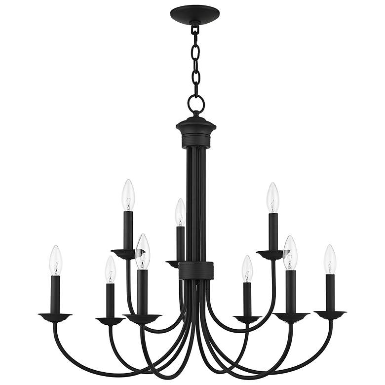 Image 6 Estate 30" Wide Black 9-Light Candle Chandelier more views