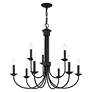 6_Estate 30" Wide Black 9-Light Candle Chandelier more views