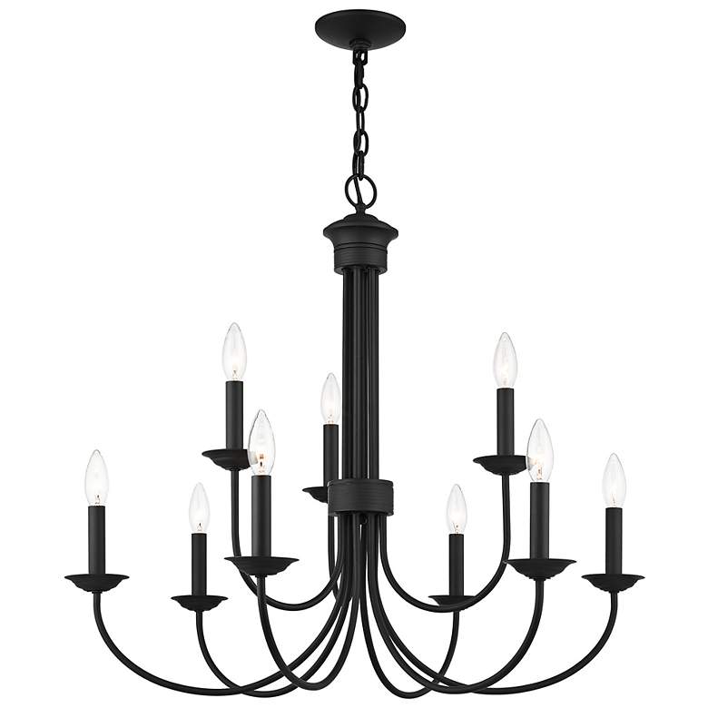 Image 7 Estate 30" Wide Black 9-Light Candle Chandelier more views