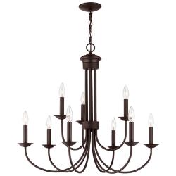 Estate 30" Wide Bronze 9-Light Taper Candle Style Chandelier