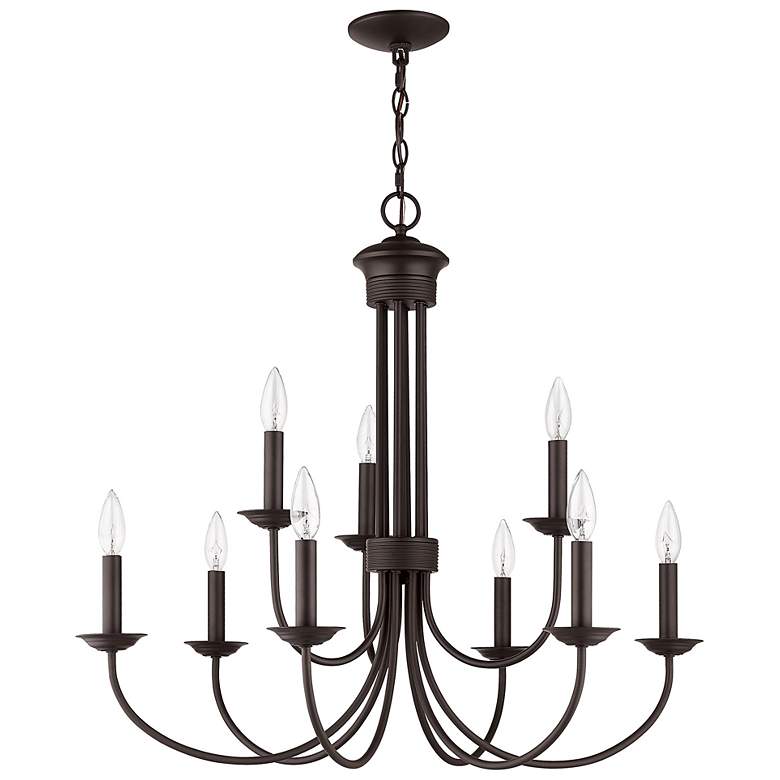 Image 5 Estate 30" Wide Bronze 9-Light Taper Candle Style Chandelier more views