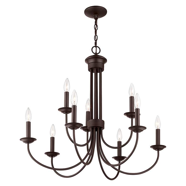 Image 6 Estate 30" Wide Bronze 9-Light Taper Candle Style Chandelier more views