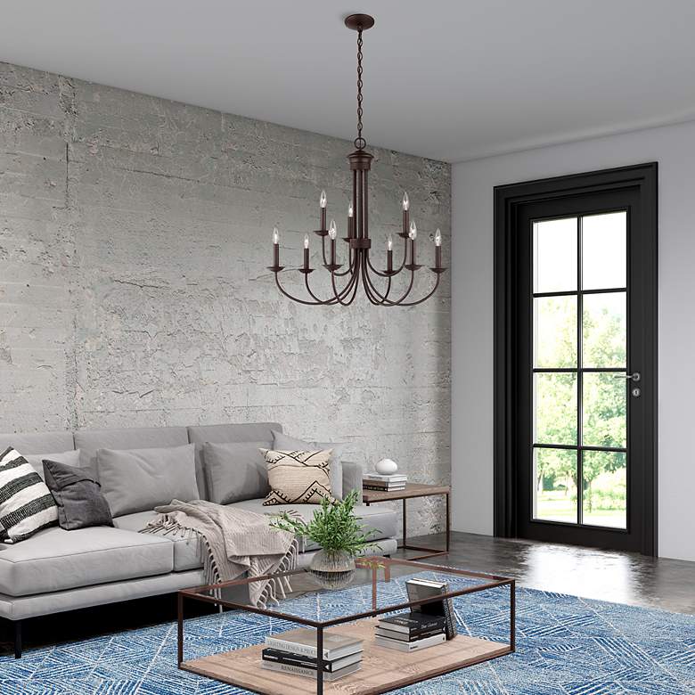 Image 7 Estate 30" Wide Bronze 9-Light Taper Candle Style Chandelier more views