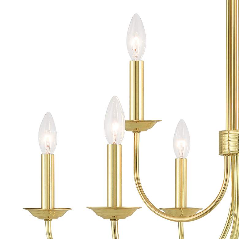 Image 4 Estate 30" Wide Polished Brass 9-Light Chandelier more views