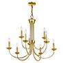 5_Estate 30" Wide Polished Brass 9-Light Chandelier more views