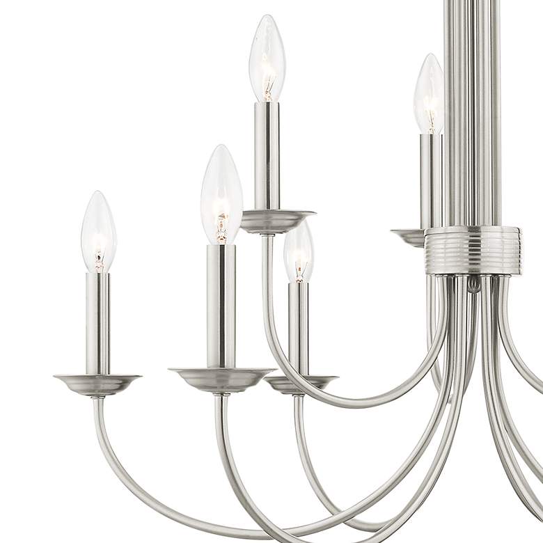 Image 4 Estate 30"W Brushed Nickel 9-Light Candle Style Chandelier more views