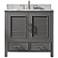 Estate 36" Wide 2-Door Gray Marble-Top Single Vanity 