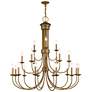 3_Estate 42" Wide Antique Gold Leaf 21-Light Chandelier