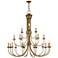 Estate 42" Wide Antique Gold Leaf 21-Light Chandelier