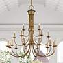 2_Estate 42" Wide Antique Gold Leaf 21-Light Chandelier