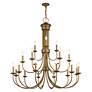 5_Estate 42" Wide Antique Gold Leaf 21-Light Chandelier more views