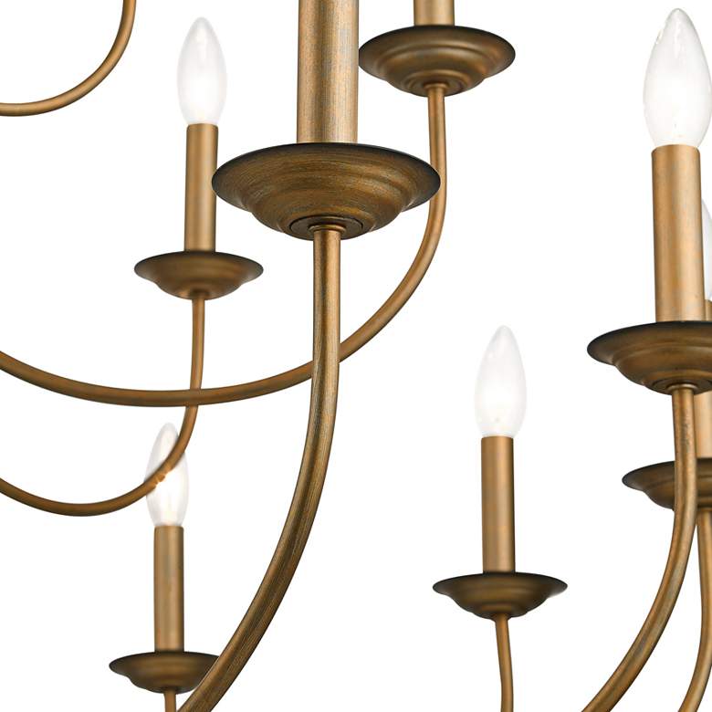 Image 6 Estate 42" Wide Antique Gold Leaf 21-Light Chandelier more views