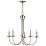 Thumbnail3 of Estate 5 Light Brushed Nickel Chandelier more views