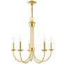 Thumbnail3 of Estate 5 Light Polished Brass Chandelier more views