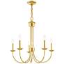 Thumbnail4 of Estate 5 Light Polished Brass Chandelier more views