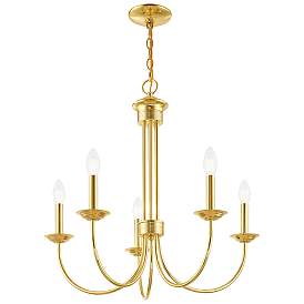 Image5 of Estate 5 Light Polished Brass Chandelier more views