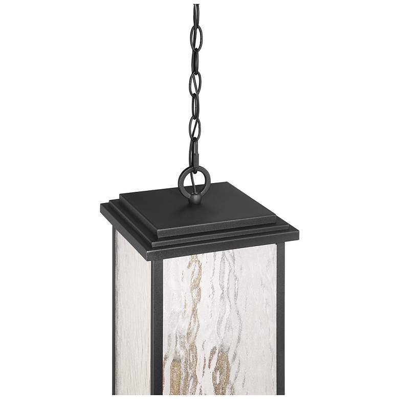 Image 4 Estate 8.5"W 3-Light Black, Brass Outdoor Pendant w/ Rain Glassware Shade more views