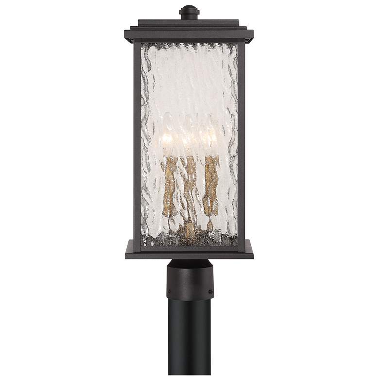 Image 2 Estate 8.5"W 3-Light Black Outdoor Post Light w/ Rain Glassware Shade more views
