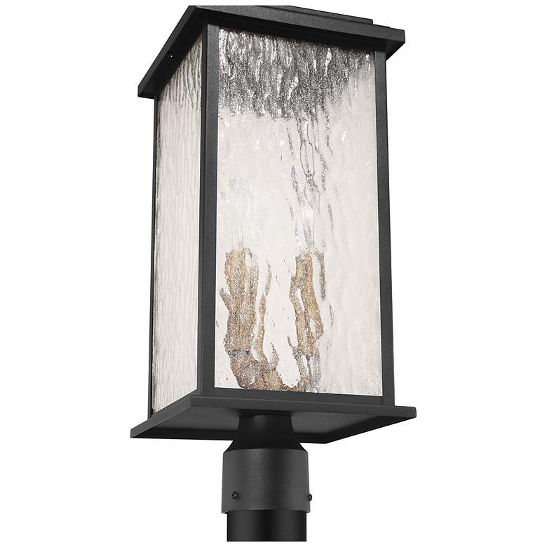 Image 4 Estate 8.5"W 3-Light Black Outdoor Post Light w/ Rain Glassware Shade more views