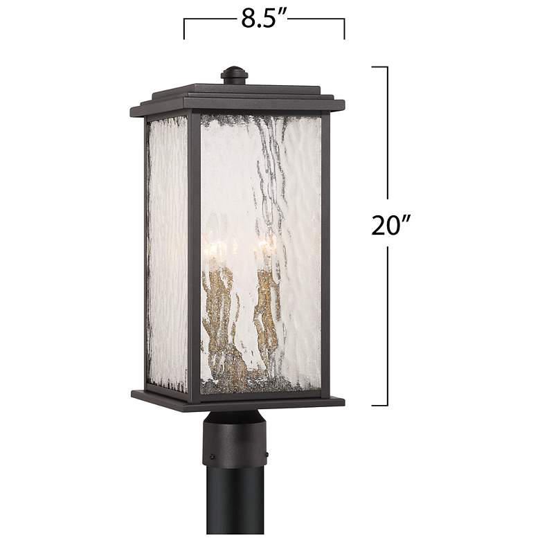 Image 6 Estate 8.5"W 3-Light Black Outdoor Post Light w/ Rain Glassware Shade more views