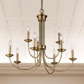 Estate 9 Light Antique Brass Chandelier Estate 9 Light Antique Brass Chandelier