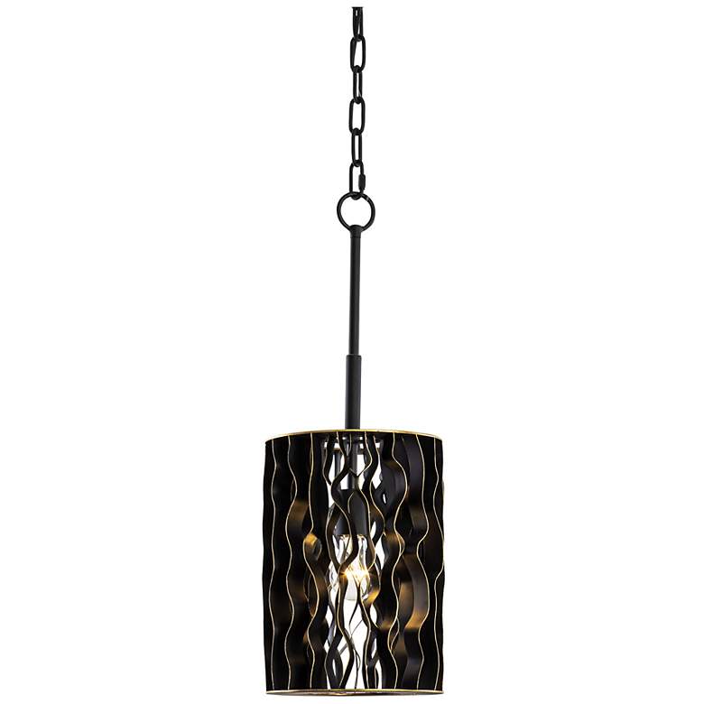 Image 1 Estela 1-Lt Mini Pendant - Matte Black/French Gold