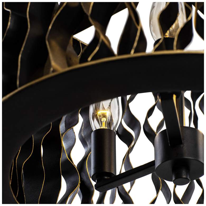 Image 2 Estela 3-Lt Convertible Pendant/Semi-Flush - Matte Black/French Gold more views