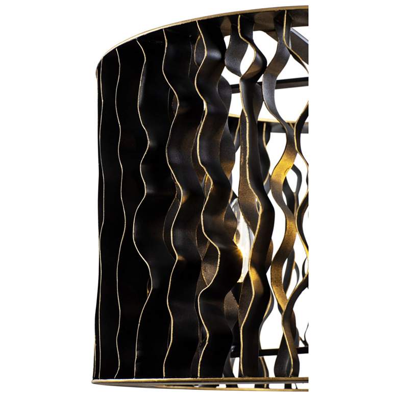Image 4 Estela 3-Lt Convertible Pendant/Semi-Flush - Matte Black/French Gold more views