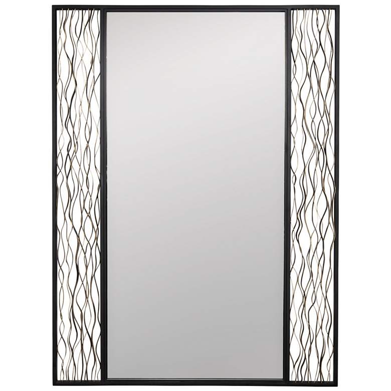 Image 1 Estela 30x40 Rectangular Wall Mirror - Matte Black/French Gold