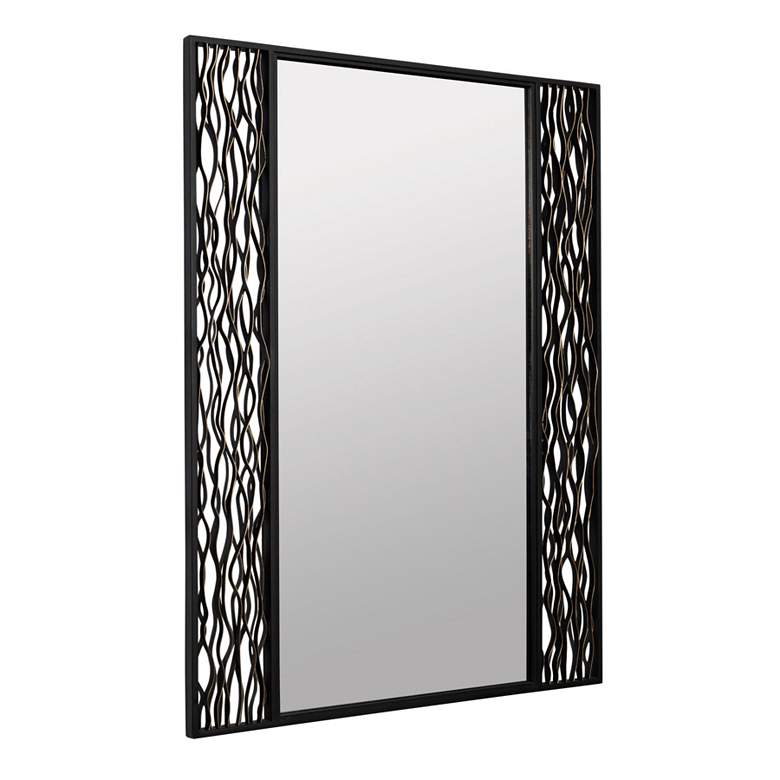 Image 2 Estela 30x40 Rectangular Wall Mirror - Matte Black/French Gold more views
