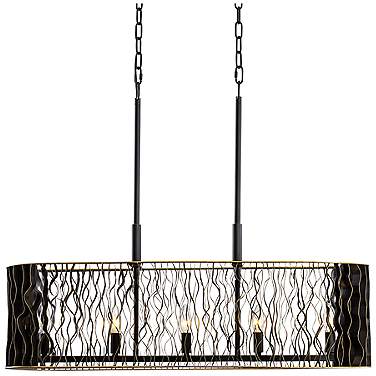 Estela 5-Lt Linear Pendant - Matte Black/French Gold