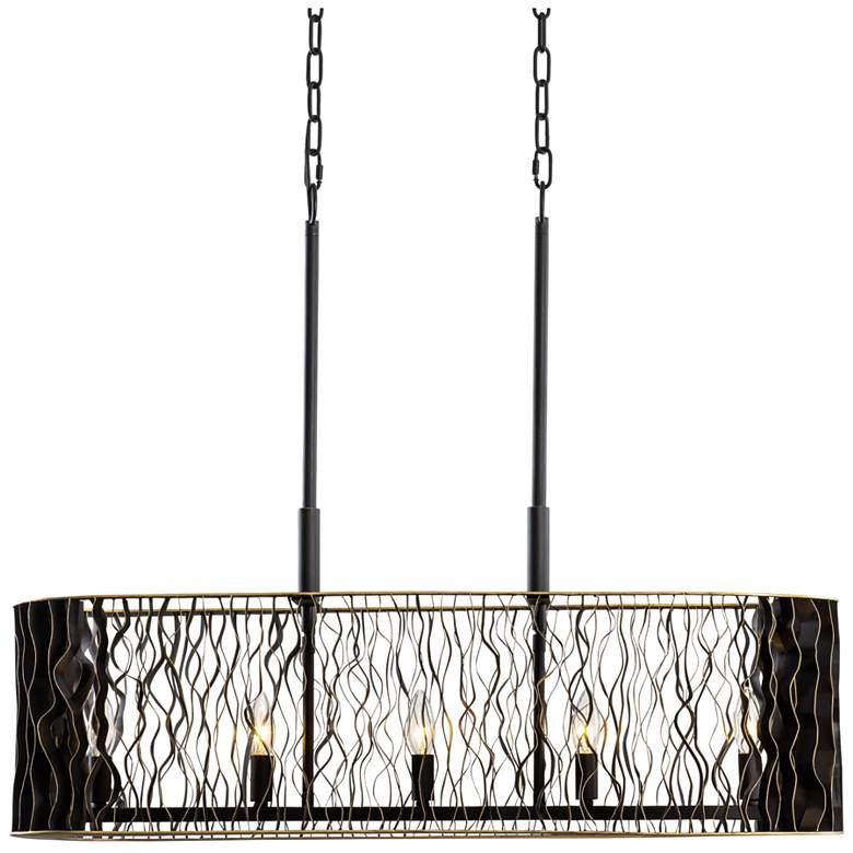 Image 1 Estela 5-Lt Linear Pendant - Matte Black/French Gold