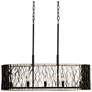 1_Estela 5-Lt Linear Pendant - Matte Black/French Gold