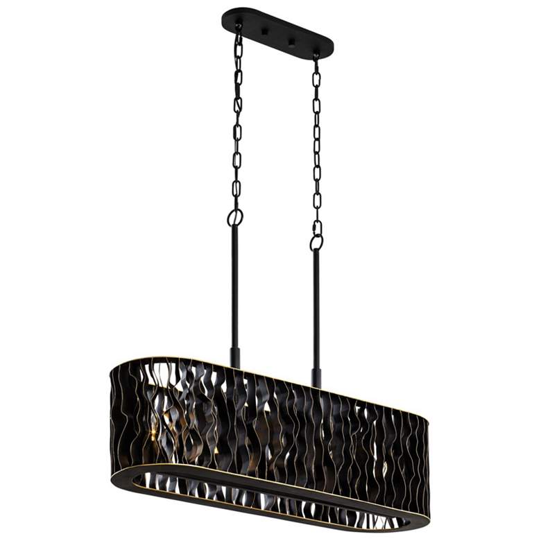 Image 2 Estela 5-Lt Linear Pendant - Matte Black/French Gold more views