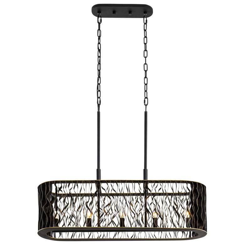 Image 5 Estela 5-Lt Linear Pendant - Matte Black/French Gold more views
