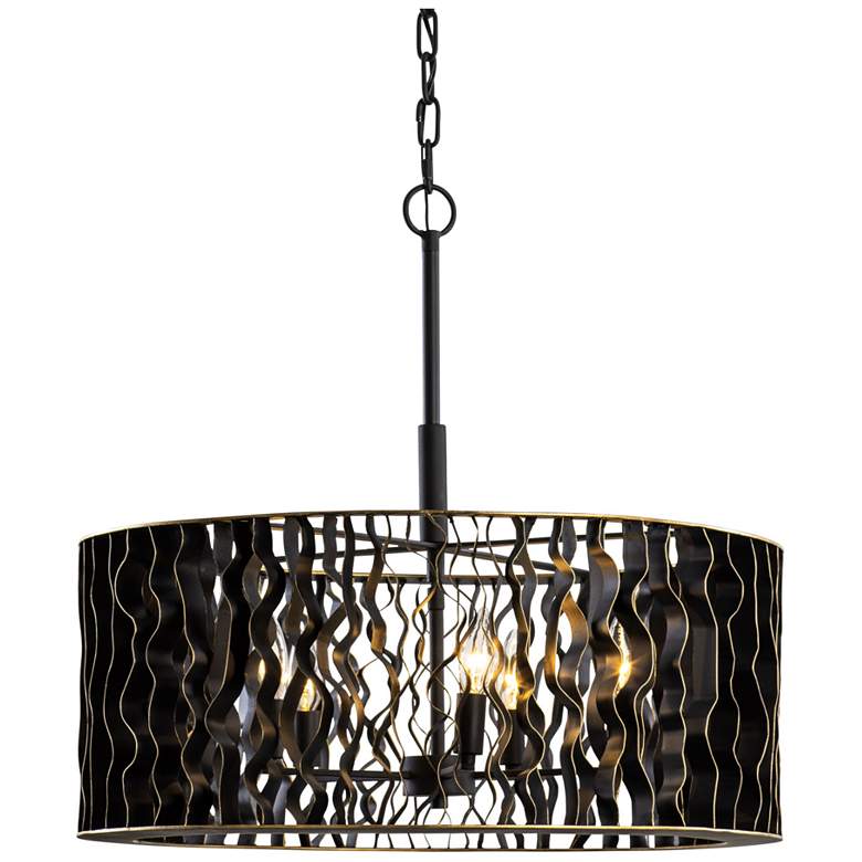 Image 1 Estela 5-Lt Pendant - Matte Black/French Gold