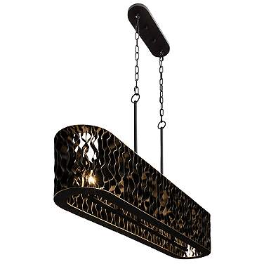 Estela 6-Lt Linear Pendant - Matte Black/French Gold