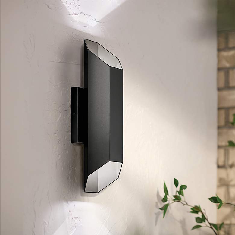 Image 1 Estella 16.5 inch LED 2-Light Outdoor Wall Light in Black
