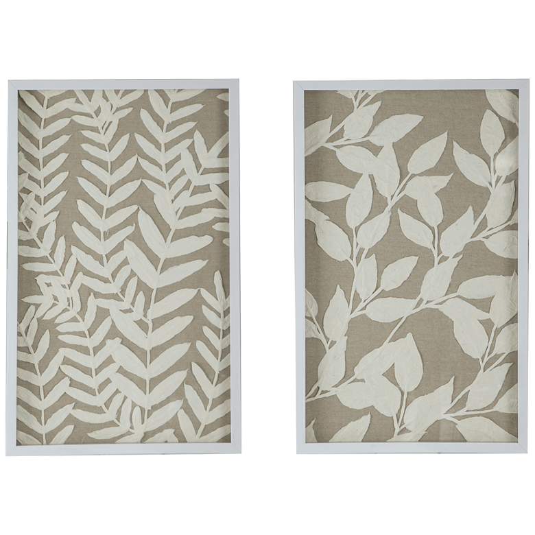 Image 1 Estella 31.5" x 19.7" White Paper Shadow Box Wall Decor - Set of