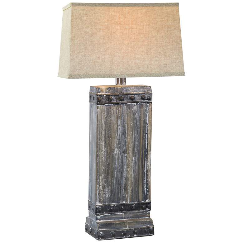 Image 1 Estella Gray Wash Rectangular Hydrocal Table Lamp