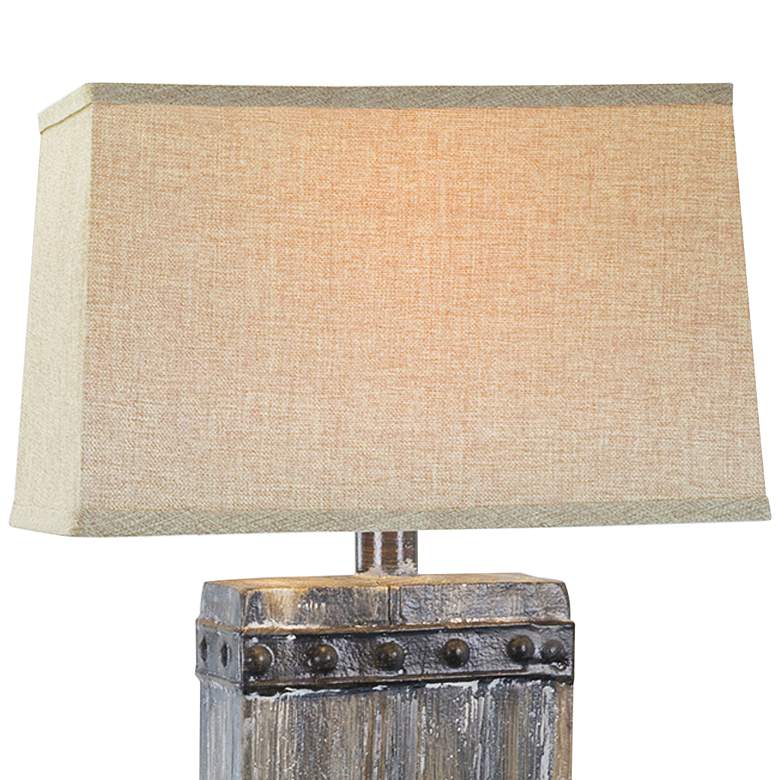 Image 2 Estella Gray Wash Rectangular Hydrocal Table Lamp more views