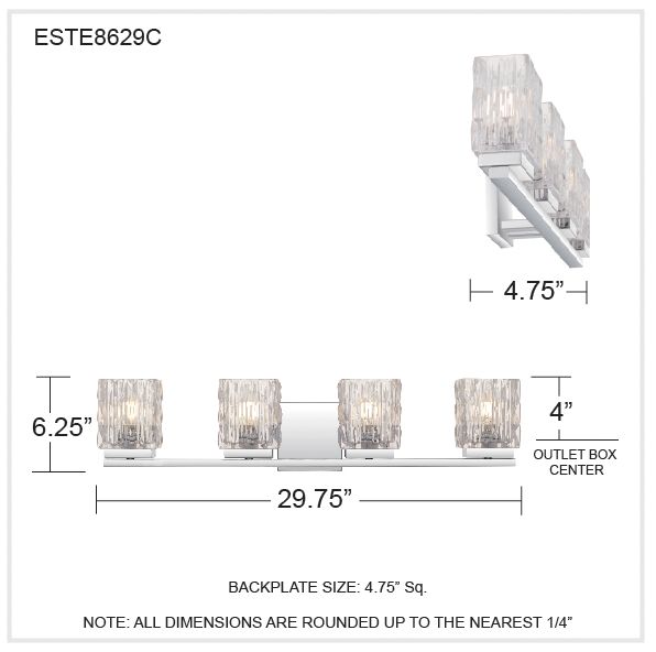 Estelle 4-Light Polished Chrome Vanity Light