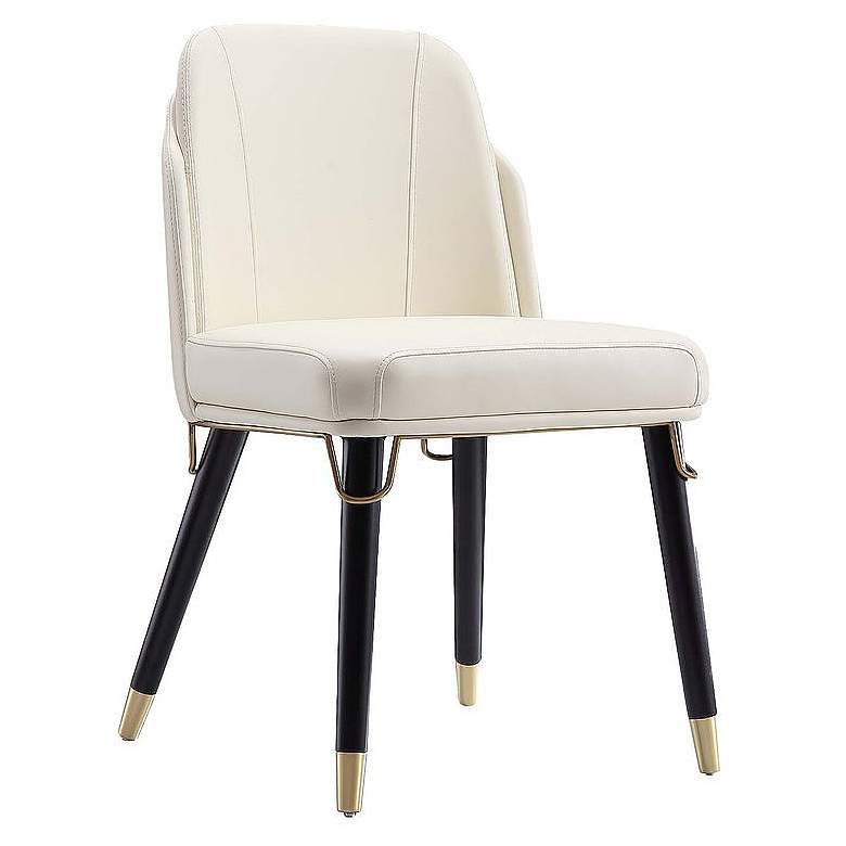 Image 1 Estelle Cream and Black Faux Leather Dining Chair