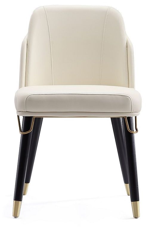 Image 4 Estelle Cream and Black Faux Leather Dining Chair more views