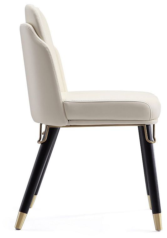 Image 5 Estelle Cream and Black Faux Leather Dining Chair more views