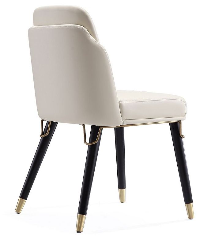 Image 6 Estelle Cream and Black Faux Leather Dining Chair more views