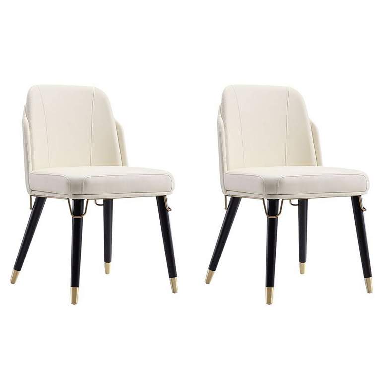 Image 1 Estelle Dining Chair in Cream and Black (Set of 2)